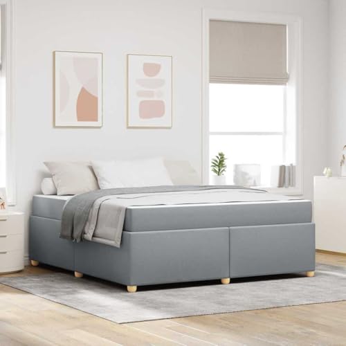 HOMEELIKE Bettgestell mit Matratze Sonstiges Hellgrau 180 x 200 cm Stoff HOMEELIKE Bettgestell mit Matratze Sonstiges Hellgrau 180 x 200 cm Stoff von HOMEELIKE