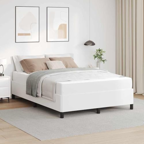 HOMEELIKE Bettgestell mit Matratze Wei? 140 x 200 cm Kunstleder HOMEELIKE Bettgestell mit Matratze Wei? 140 x 200 cm Kunstleder von HOMEELIKE
