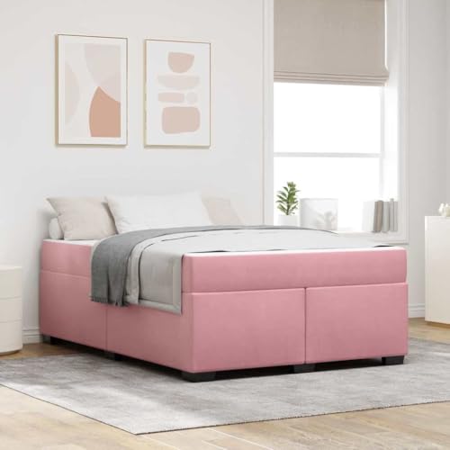 HOMEELIKE Bettgestell mit Matratze mit Matratze Rosa 140 x 200 cm Samt HOMEELIKE Bettgestell mit Matratze mit Matratze Rosa 140 x 200 cm Samt von HOMEELIKE