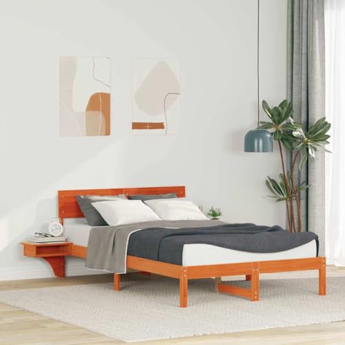 HOMEELIKE Bettgestell mit Nachttischen Wachsbraun 140 x 200 cm HOMEELIKE Bettgestell mit Nachttischen Wachsbraun 140 x 200 cm von HOMEELIKE