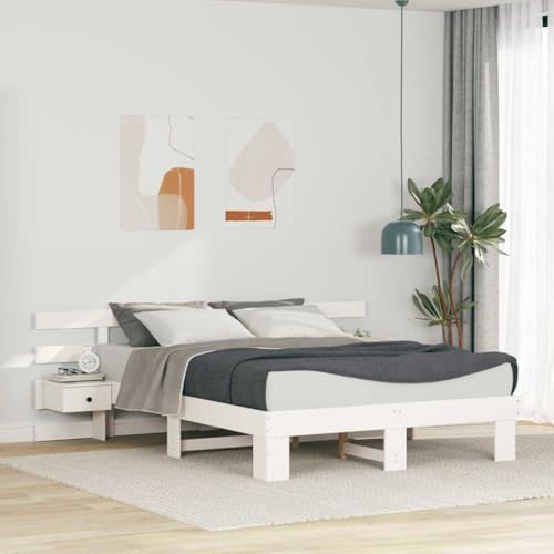 HOMEELIKE Bettgestell mit Schubladen Wei? 140 x 200 cm HOMEELIKE Bettgestell mit Schubladen Wei? 140 x 200 cm von HOMEELIKE