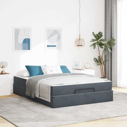 HOMEELIKE Bettgestell mit Speicher Dunkelgrau 140 x 200 cm Samt HOMEELIKE Bettgestell mit Speicher Dunkelgrau 140 x 200 cm Samt von HOMEELIKE