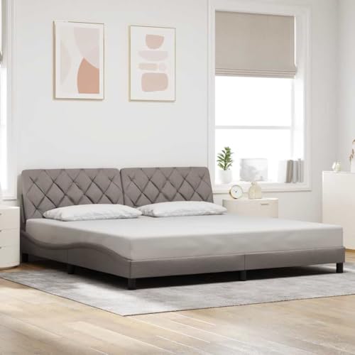 HOMEELIKE Bettgestell ohne Matratze Taupe 200x200 cm Stoff von HOMEELIKE