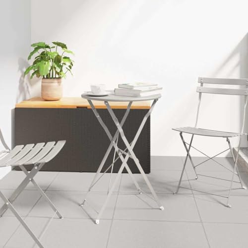 HOMEELIKE Bistrotisch Beige ?50x71 cm Pulverbeschichteter Stahl von HOMEELIKE
