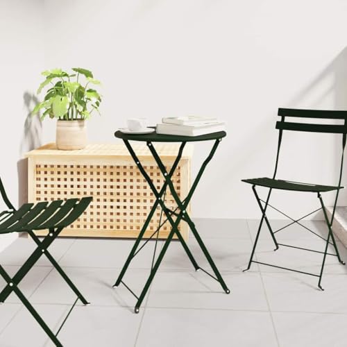 HOMEELIKE Bistrotisch Dunkelgr¨¹n ?50x71 cm Pulverbeschichteter Stahl von HOMEELIKE