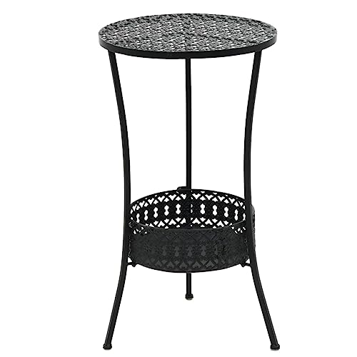 HOMEELIKE Bistrotisch Schwarz 40x70cm Metall von HOMEELIKE