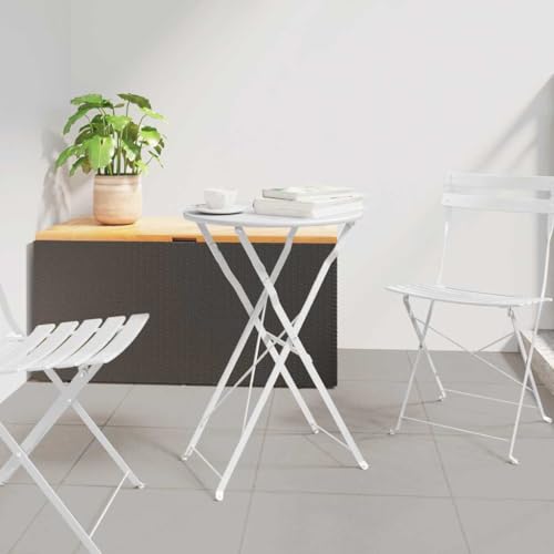 HOMEELIKE Bistrotisch Wei? ?50x71 cm Pulverbeschichteter Stahl von HOMEELIKE