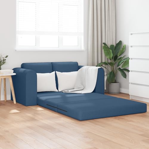 HOMEELIKE Boden-Schlafsofa 2-in-1 Blau 148x71x83 cm Stoff von HOMEELIKE