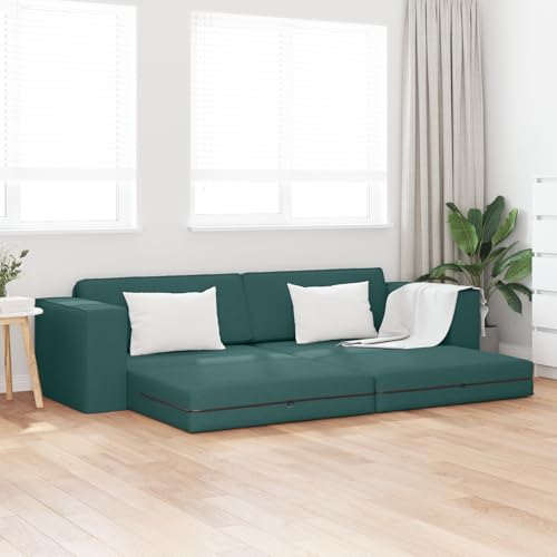 HOMEELIKE Boden Schlafsofa 2-in-1 Dunkelgr¨¹n 245x150x60.5 cm Stoff von HOMEELIKE