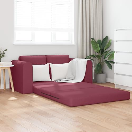 HOMEELIKE Boden Schlafsofa 2-in-1 Weinrot 148x71x83 cm Stoff von HOMEELIKE