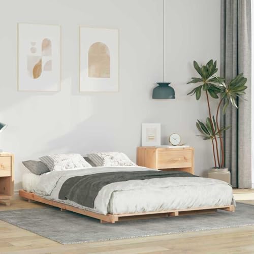 HOMEELIKE Bodenbett aus Massivholz Kiefer 120 x 200 cm Braun Japandi Optik Fuer stilvolle und stabile Unterstuetzung HOMEELIKE Bodenbett aus Massivholz Kiefer 120 x 200 cm Braun Japandi Optik Fuer stilvolle und stabile Unterstuetzung von HOMEELIKE