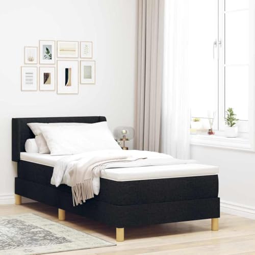 HOMEELIKE Boxspringbett mit Kopfteil Schwarz und Wei? 90 x 200 cm Stoff von HOMEELIKE