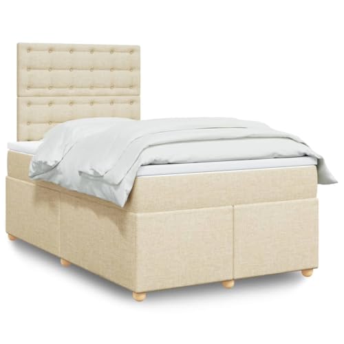 HOMEELIKE Boxspringbett mit Matratze 120x200 cm Stoffoptik Creme inkl. LED Beleuchtung HOMEELIKE Boxspringbett mit Matratze 120x200 cm Stoffoptik Creme inkl. LED Beleuchtung von HOMEELIKE