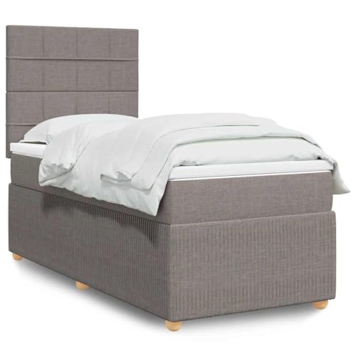 HOMEELIKE Boxspringbett mit Matratze 80x200 cm Stoff Taupe Komfortable Schlaflosung mit Taschenfederkern HOMEELIKE Boxspringbett mit Matratze 80x200 cm Stoff Taupe Komfortable Schlaflosung mit Taschenfederkern von HOMEELIKE