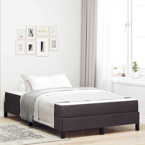 HOMEELIKE Boxspringbett mit Matratze Dunkelbraun 120 x 200 cm Stoff von HOMEELIKE