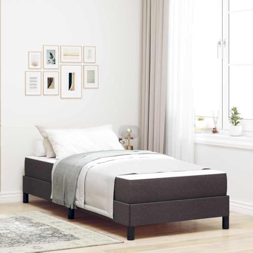 HOMEELIKE Boxspringbett mit Matratze Dunkelbraun 90 x 200 cm Stoff von HOMEELIKE