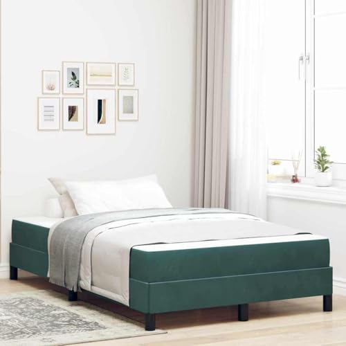HOMEELIKE Boxspringbett mit Matratze Dunkelgr¨¹n 120 x 200 cm Samt von HOMEELIKE