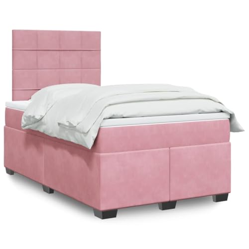HOMEELIKE Boxspringbett mit Matratze Rosa 120x190 cm Samt HOMEELIKE Boxspringbett mit Matratze Rosa 120x190 cm Samt von HOMEELIKE