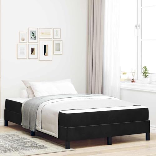 HOMEELIKE Boxspringbett mit Matratze Schwarz 120 x 200 cm Samt von HOMEELIKE