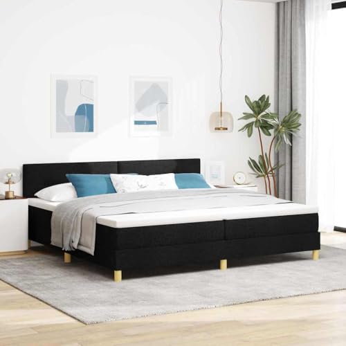 HOMEELIKE Boxspringbett mit Matratze Schwarz 200x200 cm Stoff von HOMEELIKE