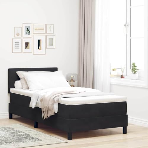 HOMEELIKE Boxspringbett mit Matratze Schwarz Samt von HOMEELIKE