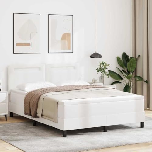 HOMEELIKE Boxspringbett mit Matratze in Wei?, 140 x 200 cm, aus Kunstleder. HOMEELIKE Boxspringbett mit Matratze in Wei?, 140 x 200 cm, aus Kunstleder. von HOMEELIKE
