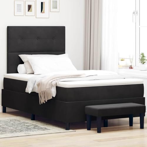 HOMEELIKE Boxspringbett mit Matratze & Bank Schwarz 120x190 cm Samt HOMEELIKE Boxspringbett mit Matratze & Bank Schwarz 120x190 cm Samt von HOMEELIKE