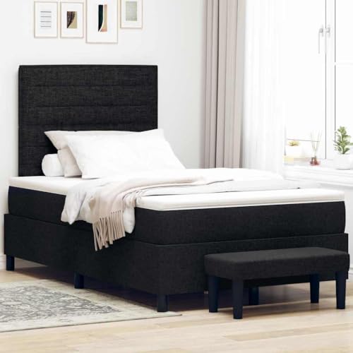 HOMEELIKE Boxspringbett mit Matratze & Bank Schwarz 120x190 cm Stoff HOMEELIKE Boxspringbett mit Matratze & Bank Schwarz 120x190 cm Stoff von HOMEELIKE