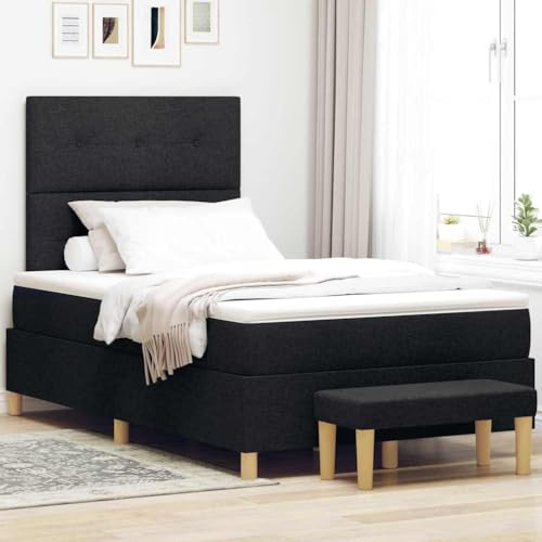 HOMEELIKE Boxspringbett mit Matratze & Bank Schwarz 120x200 cm Stoff HOMEELIKE Boxspringbett mit Matratze & Bank Schwarz 120x200 cm Stoff von HOMEELIKE