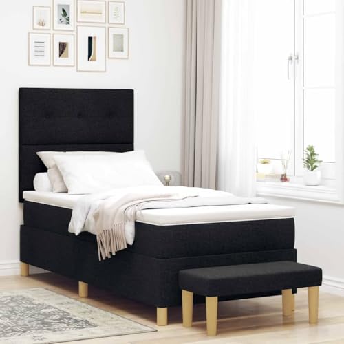 HOMEELIKE Boxspringbett mit Matratze & Bank Schwarz 80x200 cm Stoff HOMEELIKE Boxspringbett mit Matratze & Bank Schwarz 80x200 cm Stoff von HOMEELIKE