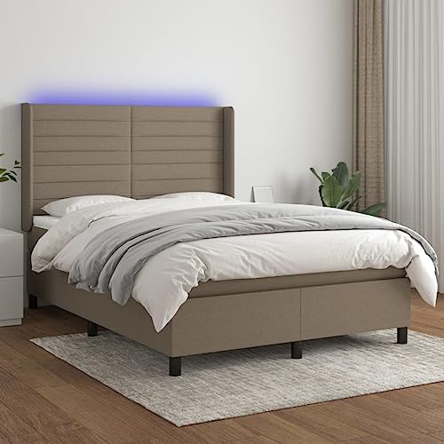 HOMEELIKE Boxspringbett mit Matratze & LED Taupe 140x190 cm Stoff HOMEELIKE Boxspringbett mit Matratze & LED Taupe 140x190 cm Stoff von HOMEELIKE