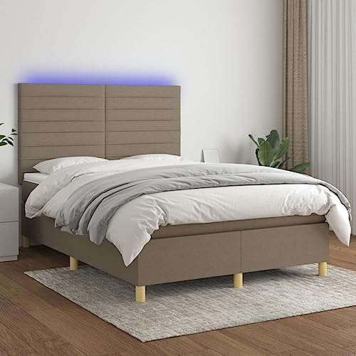 HOMEELIKE Boxspringbett mit Matratze & LED Taupe 140x190 cm Stoff HOMEELIKE Boxspringbett mit Matratze & LED Taupe 140x190 cm Stoff von HOMEELIKE