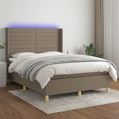 HOMEELIKE Boxspringbett mit Matratze & LED Taupe 140x190 cm Stoff HOMEELIKE Boxspringbett mit Matratze & LED Taupe 140x190 cm Stoff von HOMEELIKE