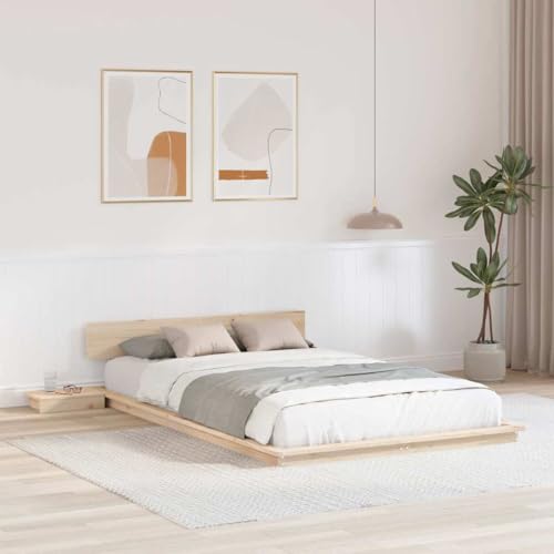 HOMEELIKE Braunes 120x200 cm inklusive Nachttisch modernes Design Fuer Schlafzimmer von HOMEELIKE