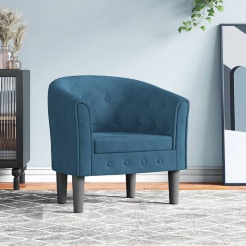 HOMEELIKE Clubsessel Dunkelblau Samt HOMEELIKE Clubsessel Dunkelblau Samt von HOMEELIKE