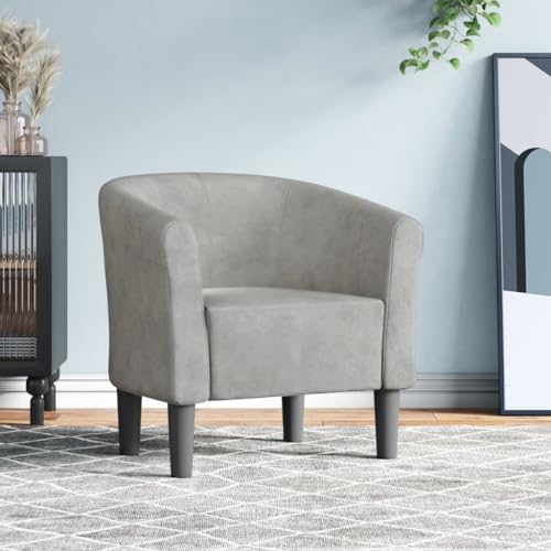 HOMEELIKE Clubsessel Hellgrau Samt HOMEELIKE Clubsessel Hellgrau Samt von HOMEELIKE