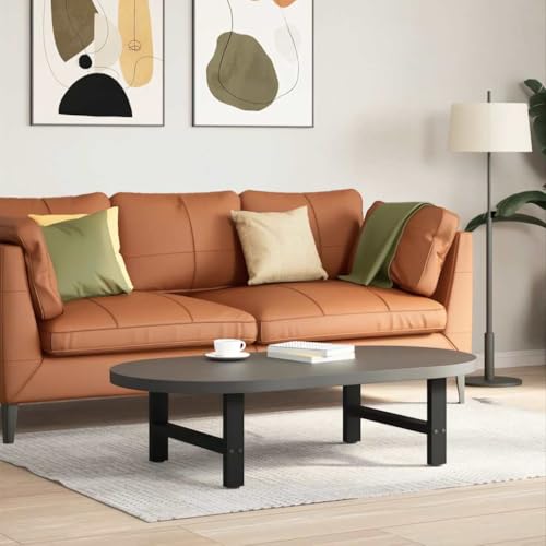 HOMEELIKE Couchtischbeine Schwarz 2 STK. 60x(30-31) cm Stahl von HOMEELIKE