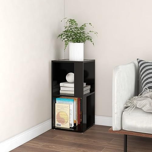 HOMEELIKE Eckregal Schwarz 33x33x67 cm Holzwerkstoff von HOMEELIKE