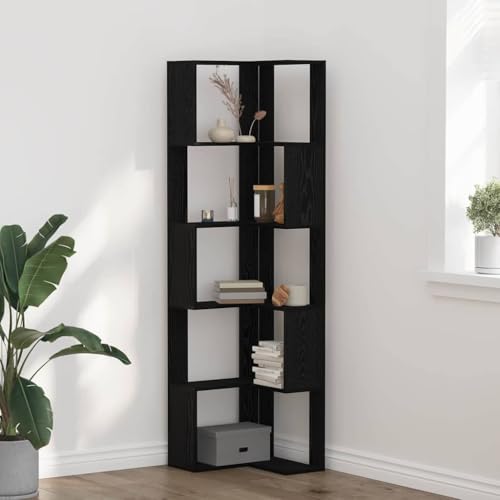 HOMEELIKE Eckregal Schwarze Eiche 50 x 50 x 179 cm Holzwerkstoff von HOMEELIKE