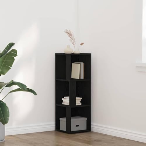 HOMEELIKE Eckregale Schwarze Eiche 33 x 33 x 100 cm Holzwerkstoff von HOMEELIKE