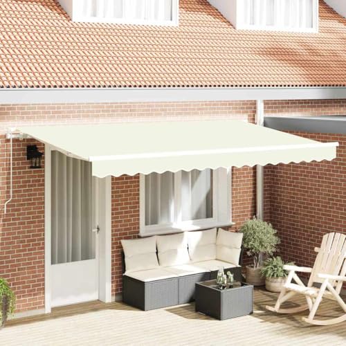 HOMEELIKE Einziehbare Markise Creme und Wei? Polyester und Metall HOMEELIKE Einziehbare Markise Creme und Wei? Polyester und Metall von HOMEELIKE