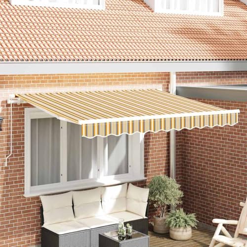 HOMEELIKE Einziehbare Markise Mehrfarbig und Gelb und Grau und Wei? HOMEELIKE Einziehbare Markise Mehrfarbig und Gelb und Grau und Wei? von HOMEELIKE