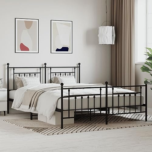 HOMEELIKE Elegantes Bettgestell Aus Metall Mit Stauraum 160x200 cm von HOMEELIKE