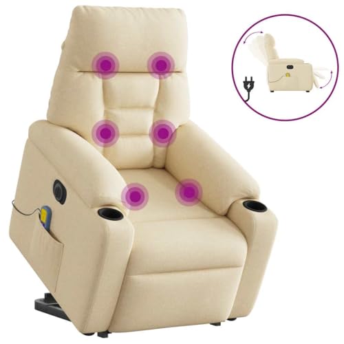 HOMEELIKE Elektrischer Massagesessel mit Aufstehhilfe Creme Stoff HOMEELIKE Elektrischer Massagesessel mit Aufstehhilfe Creme Stoff von HOMEELIKE