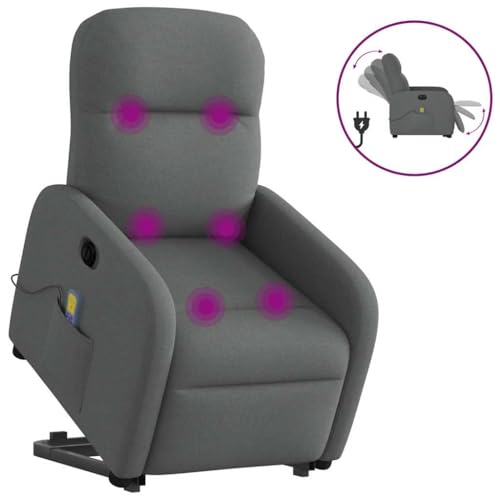 HOMEELIKE Elektrischer Massagesessel mit Aufstehhilfe Dunkelgrau Stoff HOMEELIKE Elektrischer Massagesessel mit Aufstehhilfe Dunkelgrau Stoff von HOMEELIKE