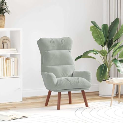 HOMEELIKE Entspannungsstuhl Hellgrau 69 x 74 x 93 cm Samt von HOMEELIKE