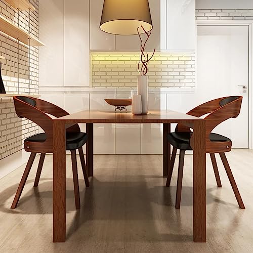 HOMEELIKE Esszimmerst¨¹hle 2 STK. Braun Kunstleder von HOMEELIKE