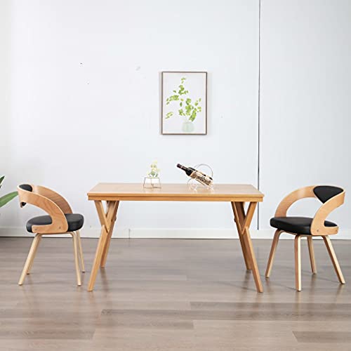 HOMEELIKE Esszimmerst¨¹hle 2 STK. Schwarz Bugholz und Kunstleder von HOMEELIKE