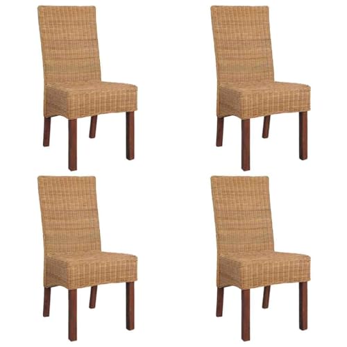 HOMEELIKE Esszimmerst¨¹hle 4 STK. Braun Natur Rattan von HOMEELIKE