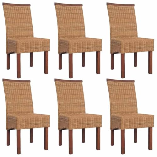 HOMEELIKE Esszimmerst¨¹hle 6 STK. Natur Rattan Braun von HOMEELIKE